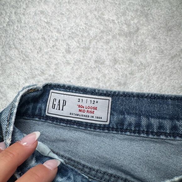 GAP Women’s 90s Loose Mid Rise Indigo Jeans Size 31 Regular - Picture 6 of 11